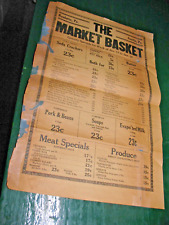 THE MARKET BASKET ROULETTE PA AUSTIN PA 1930's NEWSPAPER AD 19'' X 12'' ORIGINAL picture