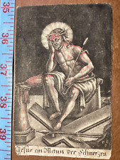 Antique Religious Print 1700’s Holy Card Passion Jesus Christ picture