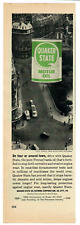 1959 Quaker State Vintage Print Ad Motor Oil Around Town Drive With Quaker State picture