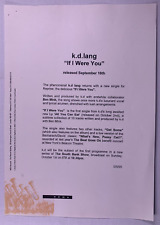 K.D.Lang Press Release Original Wea Records Promotion If I Were You 1995 picture
