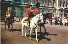 H.M. The Queen and H.R.H. Prince Philip on Horseback - Postcard picture