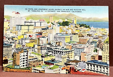 postcard ~ SAN FRANCISCO CA ~VIEW ~ NOB & RUSSIAN HILL ~  1940's picture