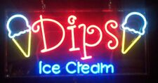 New Ice Cream Dips Open Real glass Neon Sign 32