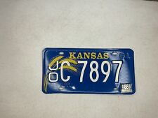 1981 Kansas License Plate Johnson County Tag#  C7897 1988 Sticker picture