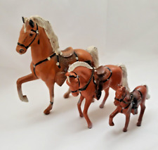3-Vintage 1950’s Cast Pot Metal Painted Toy Horse Made In Japan Palomino Ausable picture