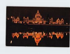 Postcard Parliament Buildings At Night Victoria Canada picture