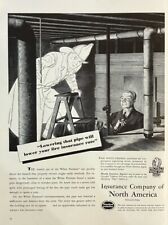 Rare 1940s Vintage Original Insurance Company of North America Fireman AD picture