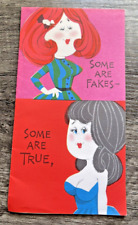 Funny Vintage Birthday Card Some are Fakes True Bosom Like You Women Boobs picture