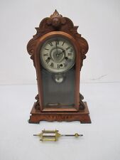 Vtg Antique New Haven 1 One Day Don Striking Alarm Wood Parlor Shelf Clock As Is picture