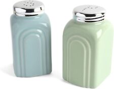 50s Retro Stoneware Salt and Pepper Shakers Set picture