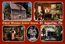 Florida St Augustine Oldest Wooden School House multiview ~ postcard sku537 picture