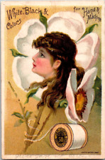 J&P Coats Best Six Cord Thread Hand Sewing Magnolia Girl Victorian Trade Card picture