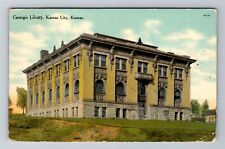 Kansas City KS-Kansas, Carnegie Library, Antique, Vintage c1910 Postcard picture
