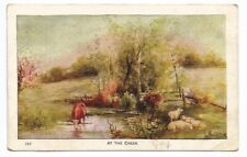 Greetings Postcard Scenic Cow Sheep Rural c1910 BOURBON MO picture