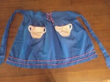 Vintage Bavarian Style - Blue White Red Apron with Creamer and Sugar Pockets picture