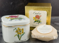 Vtg Galore Perfume Bath Powder Germaine Monteil Garden of Delight Porcelain Box picture