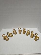 Set Of 8 Gold Colored Swirl Napkin Rings Large Any Occasion MCM picture