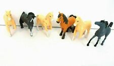 Toy Collectible Horse Figures Black Brown Cream Set Of 6 Plastic Toys IN STOCK  picture