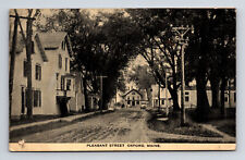 Oxford Maine ME Pleasant Street View Horse Buggy Postcard picture