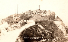 RPPC Mount Rubidoux Classic View Cross VINTAGE Postcard AZO 1918-1930 picture