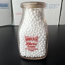 VTG Brock’s Lakeview Dairy Middletown Connecticut 1/2 Pint Milk Creamer Bottle  picture