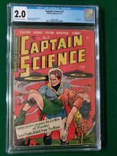 CAPTAIN SCIENCE #2 CGC 2.0 UFO + Robot cvr Youthful 1951 NICE picture
