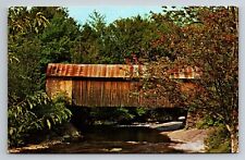 Covered Bridge Belvidere Corners & Cambridge Junction Vermont Vintage Postcard picture
