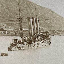 Antique 1905 Russian Transport Ships Sunk By Japan Stereoview Photo Card P5639 picture
