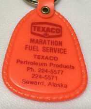 Vintage Fairbanks Alaska Texaco Marathon Fuel Gas Oil Service Station Keychain picture