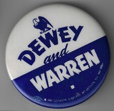1948 Thomas Dewey Earl Warren Republican Eagle Presidential Campaign Button picture