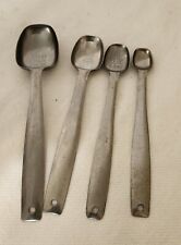 Vintage Set Of 4 Foley Stainless Steel Long Handle Measuring Spoons Block Letter picture