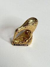 Kiwi Flightless New Zealand Bird Vintage Gold Toned Mini Figurine picture