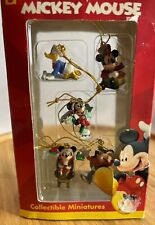 Disney's Mickey Mouse Enesco Set of 5 Miniature Ornaments Minnie Mickey Donald.. picture