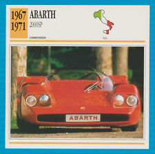 ABARTH 2000SP COMPETITION CAR 1967-1971 CLASSIC COLLECTOR CARD picture