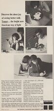 1965 Tensor Mini Lamp - Romantic Playful Couple Play Cards Read - Print Ad Photo picture