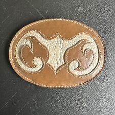 Leather vintage western belt buckle by Tony Lama USA picture
