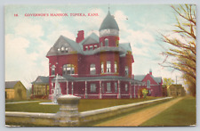 Postcard Topeka, Kansas, Ks, Governor's Mansion Vintage A704 picture