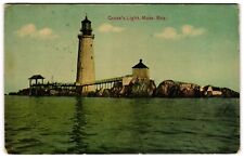 Grave's Light Boston Harbor Massachusetts MA Lighthouse c1910s Posted Postcard picture