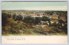Postcard Catskill NY, Birdseye View of Catskill Village and Creek Rotograph A122 picture
