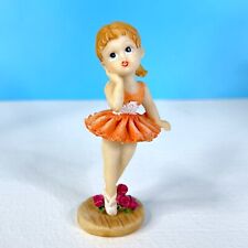RARE Vintage 80s Beautiful Detail Little Girl Ballerina Resin Figure Figurine picture
