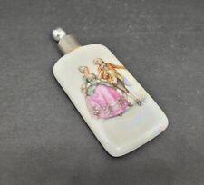 Antique Porcelain Scent Bottle Lustre Glaze Regency Courting Couple Mercury picture