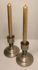 Vintage Pair of Inernational Web Pewter Weighted Candle Holder Candlesticks picture