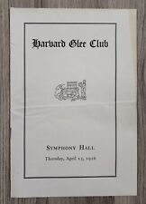 Vintage 1926 Harvard Glee Club Booklet History Ephemera Cambridge MA picture