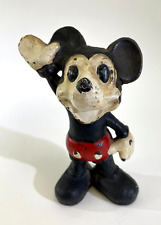 VTG Walt Disney Mickey Mouse Cast Iron Bank Original Paint Charity DS63 picture