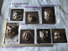 c.1960’s  7 DISNEY CHARACTER COPPER  MOLDS FOR PLASTER HEADS USED IN DISNEYLAND picture