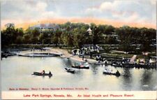 Vintage Postcard People Boating at Lake Park Springs Nevada Missouri MO     X689 picture