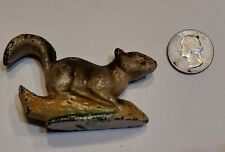 OLD CAST IRON SQUIRREL Miniature Figurine Rustic Country Animal Farmhouse Vtg picture