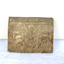 1930s Vintage Handcrafted Brass GajLaxmi Yantra Old Rare Decorative Collectible picture