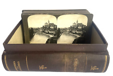 ANTIQUE UNDERWOOD STORAGE BOX & 23 STEREOSCOPIC PHOTOGRAPHS 3-D STEREOVIEW CARDS picture