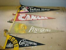 EIGHT Vintage Assorted Felt Pennants 1950's 18 & 28 Inches Long picture